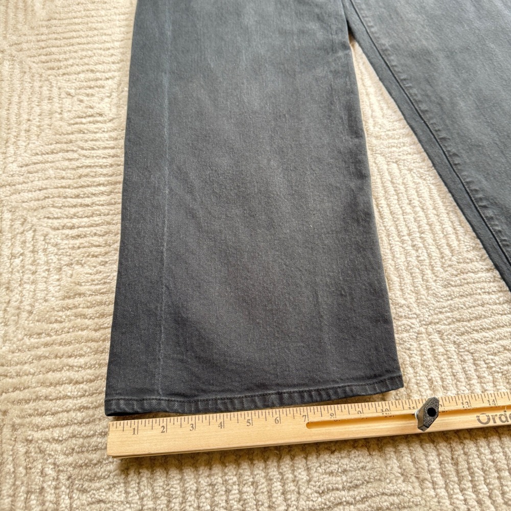 Universal Thread Wide Leg Ankle Jeans Women's 4 Black High Rise Boho Grunge Edgy - Picture 10 of 11